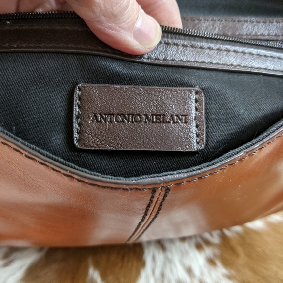 Vtg Antonio Melani Saddlebag Hobo Crossbody - Picture 9 of 9